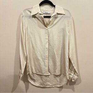 Thakoon Silk Button Down Blouse - Beige - Small